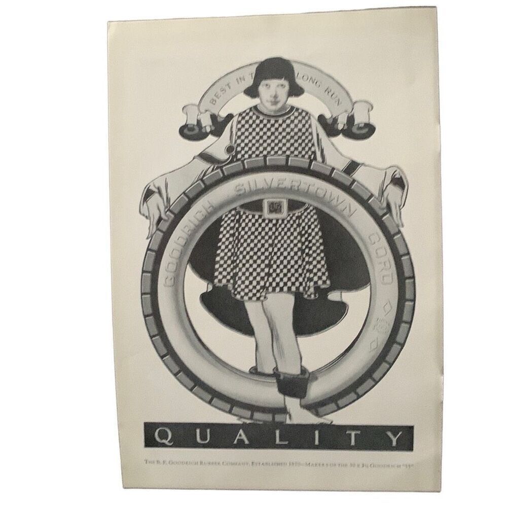 Vintage 1923 Goodrich Silvertown Cord Ad Advertisement
